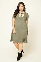 Forever21 Plus Women's  Plus Size Marled T-shirt Dress