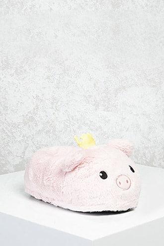 Forever21 Fuzzy Royal Pig Slippers