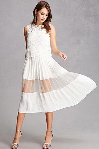 Forever21 Crochet Overlay Midi Dress