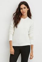 Forever21 Women's  Cream Textured Knit Sweater