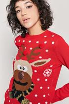 Forever21 Reindeer Graphic Sequin Sweater