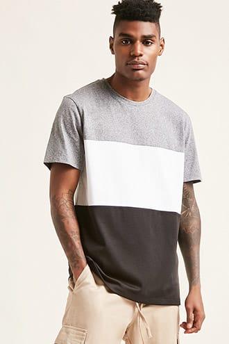 Forever21 Mesh-hem Colorblock Tee