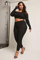 Forever21 Plus Size Ribbed Crop Top & Pants Set