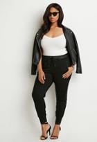 Forever21 Plus Faux Leather-trimmed Joggers