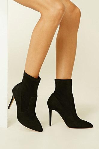 Forever21 Women's  Faux Suede Sock Boots