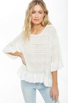 Forever21 Ruffled High-low Lace Top