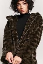 Forever21 Curly Faux Fur Hooded Jacket
