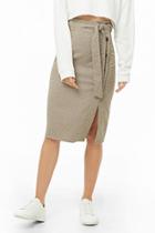 Forever21 Houndstooth Plaid Button-front Skirt