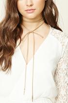 Forever21 Tan & Gold Hammered Tip Choker