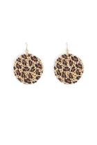 Forever21 Leopard Print Rattan Drop Earrings