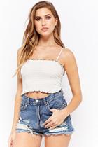 Forever21 Smocked Lettuce-edge Cami