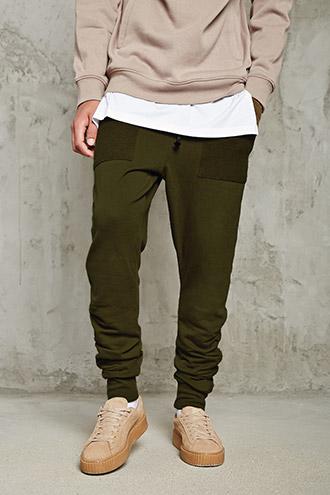 21 Men Men's  Drop-crotch Ruched Sweatpants