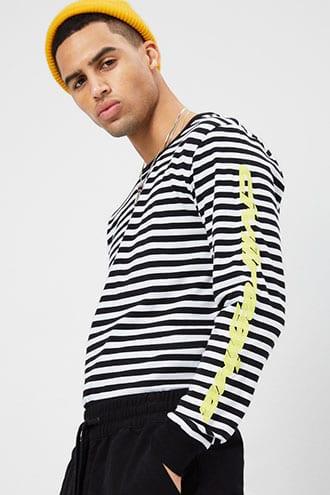 Forever21 Civil Regime Graphic Striped Top