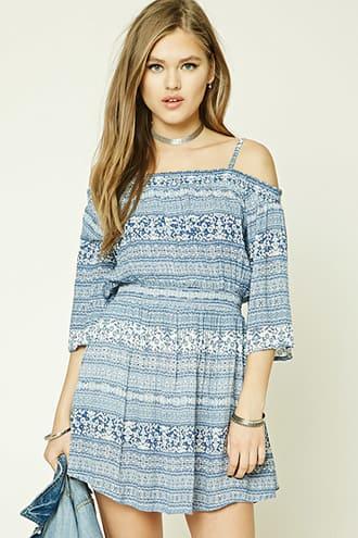 Forever21 Ornate Open-shoulder Dress