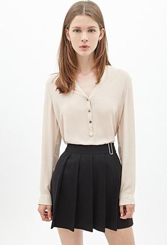 Forever21 Buttoned Chiffon Blouse