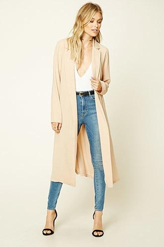 Love21 Women's  Tan Contemporary Belted Jacket