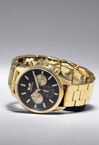 21 Men Gold & Black Vestal Heirloom Chrono Watch