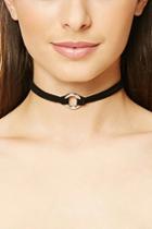 Forever21 Silver & Black Faux Suede Choker