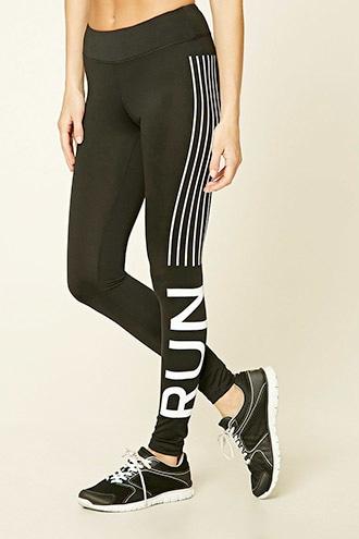 Forever21 Women's  Active Run Graphic Leggings