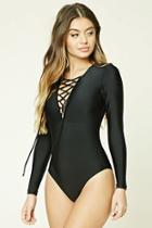 Forever21 Lace-up One-piece
