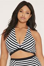 Forever21 Plus Women's  Plus Size Striped Bikini Top