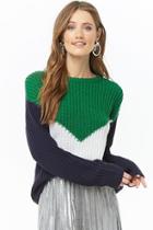 Forever21 Ribbed Chevron Colorblock Sweater