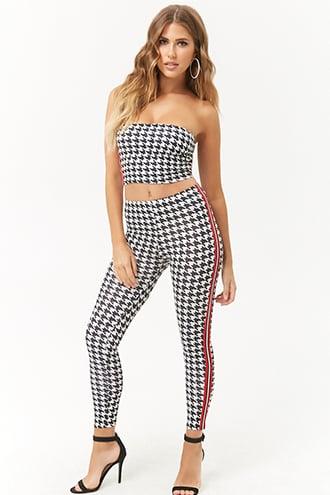 Forever21 Houndstooth Tube Top & Legging Set