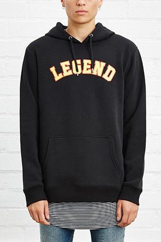 21 Men Men's  Black & Yellow Legend Graphic Hoodie