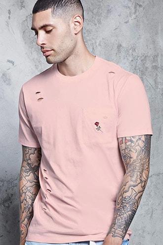 Forever21 Embroidered Pocket Tee