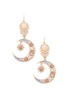 Forever21 Faux Pearl Crescent Drop Earrings
