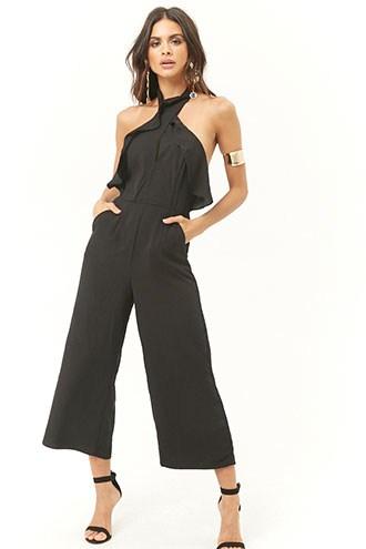 Forever21 Ruffle Halter Jumpsuit