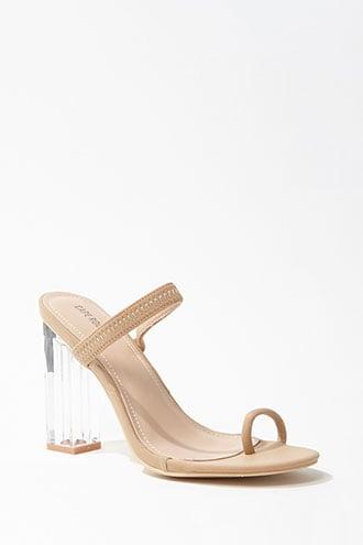 Forever21 Faux Leather Lucite Heels