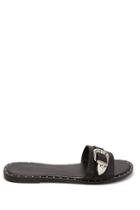 Forever21 Buckle Faux Leather Slides