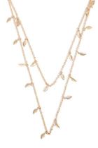 Forever21 Layered Leaf Charm Necklace