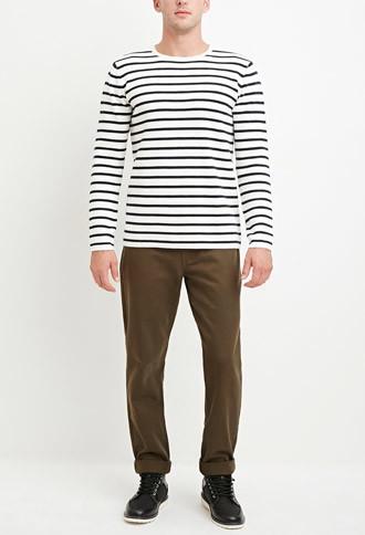 21 Men Men's  Cuffed Slim Fit Jeans