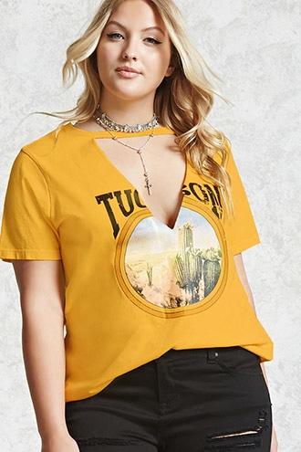 Forever21 Plus Size Tucson Choker Tee