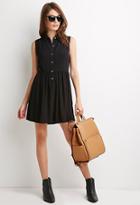 Forever21 Buttoned Crepe Collared Dress