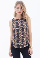 Forever21 Contemporary Floral Print Woven Top