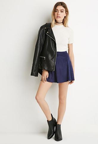 Forever21 Faux Suede Skater Skirt