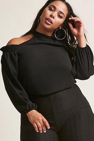 Forever21 Plus Size Open-shoulder Trapeze Top