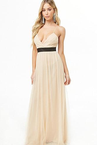 Forever21 Surplice Tulle Gown