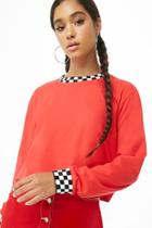 Forever21 Knit Checkered-trim Top