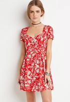 Forever21 Pleated Floral Fit & Flare Dress