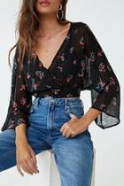 Forever21 Floral Print Chiffon Crop Top