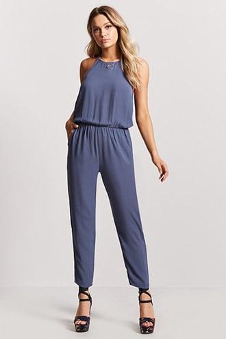 Forever21 Crepe Woven Halter Jumpsuit