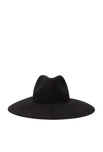 Forever21 Wide-brim Wool Fedora (black)