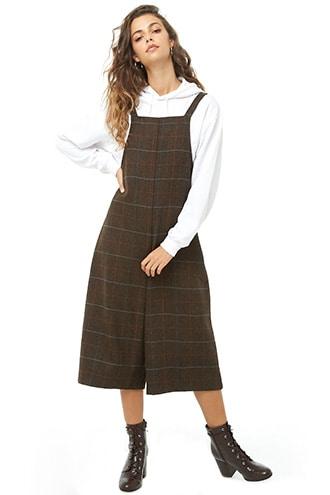 Forever21 Herringbone Tweed Overalls