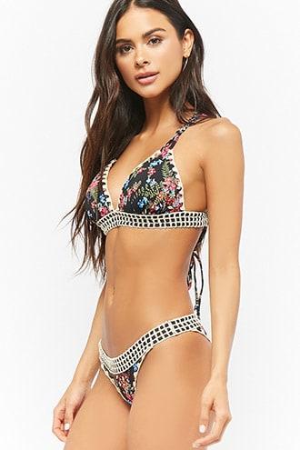Forever21 Quintsoul Floral Crochet Bikini Bottom