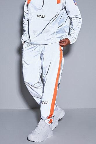 Forever21 Nasa Graphic Reflective Wind Pants