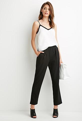 Forever21 Tapered Pinstripe Pants